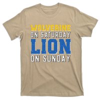 Wolverine On Saturday Lion On Sunday Funny Design T-Shirt