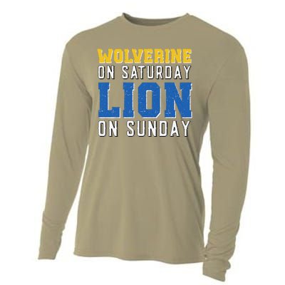 Wolverine On Saturday Lion On Sunday Funny Design Cooling Performance Long Sleeve Crew