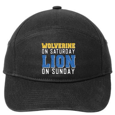 Wolverine On Saturday Lion On Sunday Funny Design 7-Panel Snapback Hat