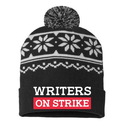 Writers On Strike WGA Strike Anti AI USA-Made Snowflake Beanie