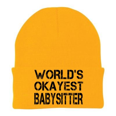 World's Okayest Sitter Gift Knit Cap Winter Beanie