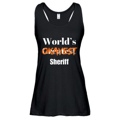 World Okayest Sheriff Sheriffs Sarcasm Sarcastic Humor Ladies Essential Flowy Tank