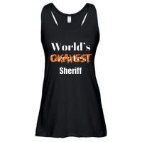 World Okayest Sheriff Sheriffs Sarcasm Sarcastic Humor Ladies Essential Flowy Tank