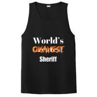 World Okayest Sheriff Sheriffs Sarcasm Sarcastic Humor PosiCharge Competitor Tank