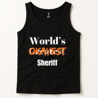 World Okayest Sheriff Sheriffs Sarcasm Sarcastic Humor Tank Top