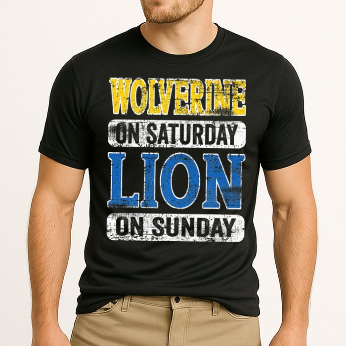 Wolverine On Saturday Lion On Sunday Detroit Cooling Performance Crew T-Shirt