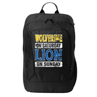Wolverine On Saturday Lion On Sunday Detroit City Backpack