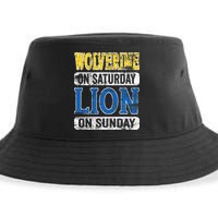 Wolverine On Saturday Lion On Sunday Detroit Sustainable Bucket Hat