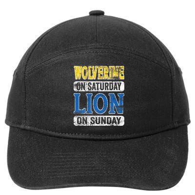 Wolverine On Saturday Lion On Sunday Detroit 7-Panel Snapback Hat