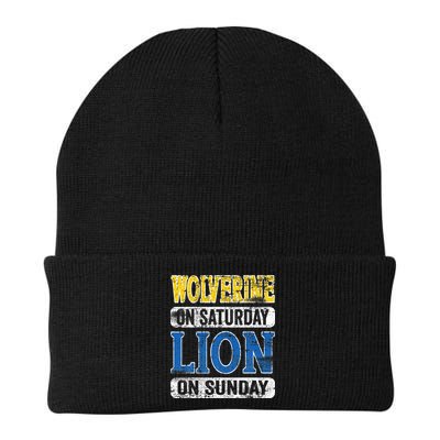 Wolverine On Saturday Lion On Sunday Detroit Beanie