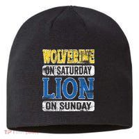 Wolverine On Saturday Lion On Sunday Detroit Sustainable Beanie