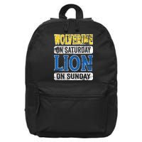 Wolverine On Saturday Lion On Sunday Detroit 16 in Basic Backpack