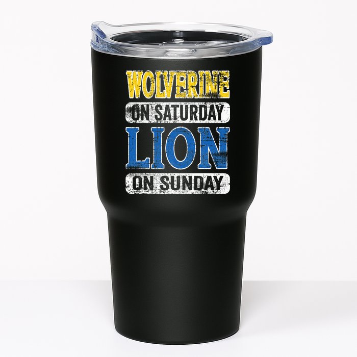 Wolverine On Saturday Lion On Sunday Detroit Tumbler