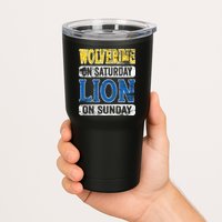 Wolverine On Saturday Lion On Sunday Detroit Tumbler
