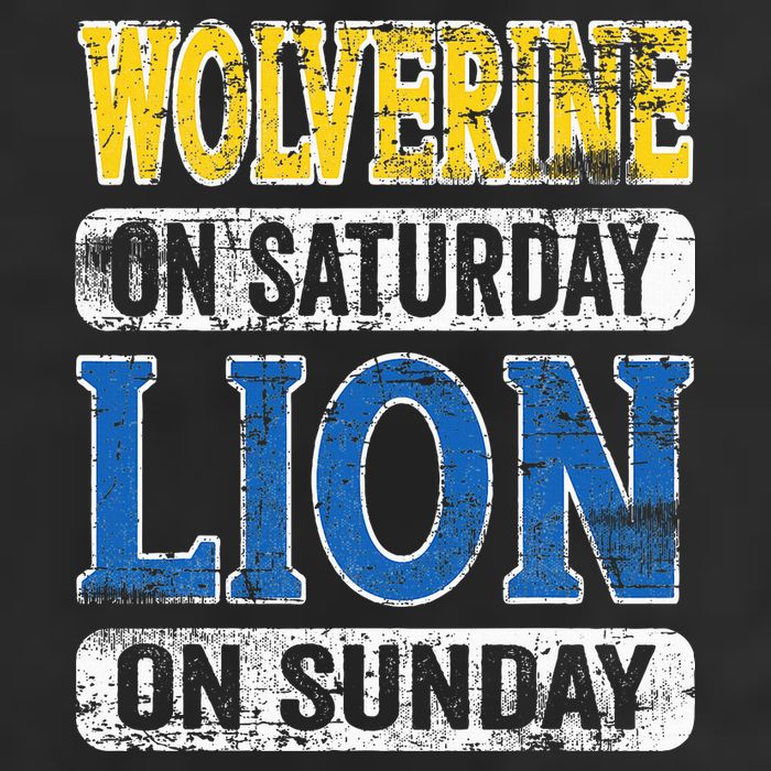Wolverine On Saturday Lion On Sunday Detroit Trucker Hat