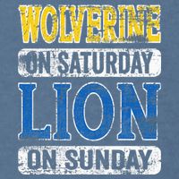 Wolverine On Saturday Lion On Sunday Detroit Garment-Dyed Sweatshirt
