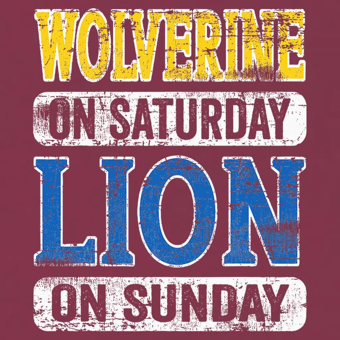 Wolverine On Saturday Lion On Sunday Detroit 16oz Travel Tumbler