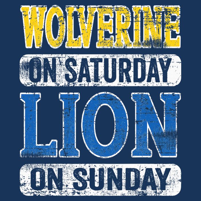 Wolverine On Saturday Lion On Sunday Detroit Infant Baby Jersey Bodysuit