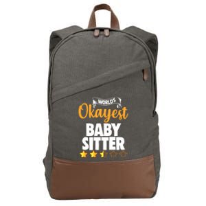 World's Okayest Sitter Gift Cotton Canvas Backpack