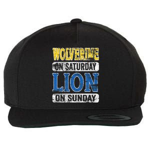 Wolverine On Saturday Lion On Sunday Funny Wool Snapback Cap