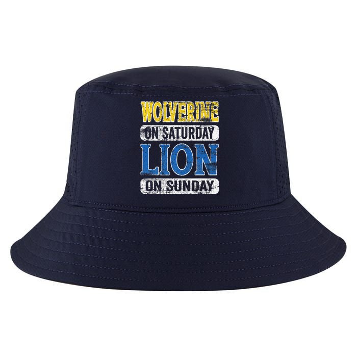 Wolverine On Saturday Lion On Sunday Funny Cool Comfort Performance Bucket Hat