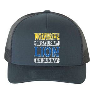 Wolverine On Saturday Lion On Sunday Funny Yupoong Adult 5-Panel Trucker Hat