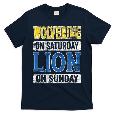 Wolverine On Saturday Lion On Sunday Funny T-Shirt