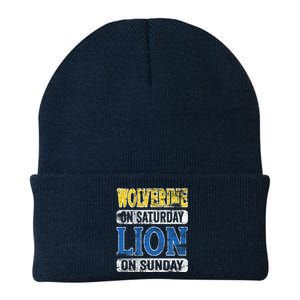 Wolverine On Saturday Lion On Sunday Funny Knit Cap Winter Beanie