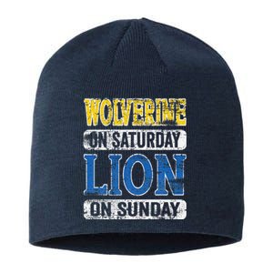 Wolverine On Saturday Lion On Sunday Funny Sustainable Beanie