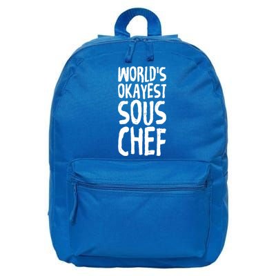 Worlds Okayest Sous Chef Funny Saying Tee For Unisex Cookin Gift 16 in Basic Backpack