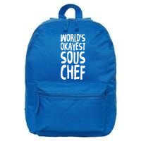 Worlds Okayest Sous Chef Funny Saying Tee For Unisex Cookin Gift 16 in Basic Backpack