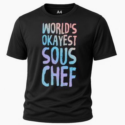 Worlds Okayest Sous Chef Funny Saying Tee For Unisex Cookin Funny Gift Performance Shirt