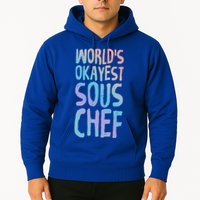 Worlds Okayest Sous Chef Funny Saying Tee For Unisex Cookin Funny Gift Hoodie