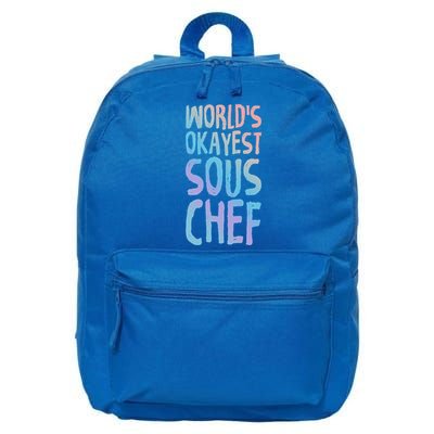 Worlds Okayest Sous Chef Funny Saying Tee For Unisex Cookin Funny Gift 16 in Basic Backpack