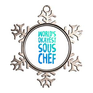 Worlds Okayest Sous Chef Funny Saying Tee For Unisex Cookin Gift Metallic Star Ornament