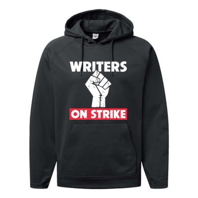 Writers On Strike WGA Strike Anti AI Performance Fleece Hoodie