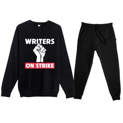 Writers On Strike WGA Strike Anti AI Premium Crewneck Sweatsuit Set