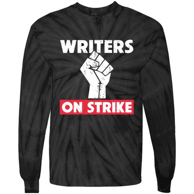 Writers On Strike WGA Strike Anti AI Tie-Dye Long Sleeve Shirt