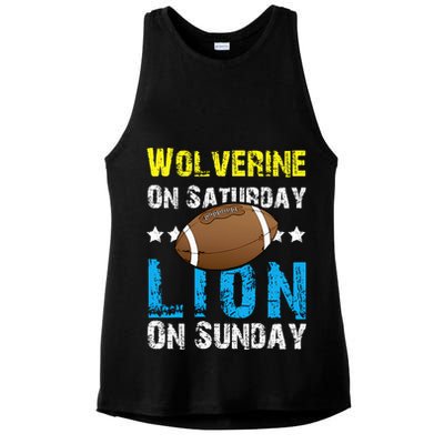 Wolverine On Saturday Lion On Sunday Ladies PosiCharge Tri-Blend Wicking Tank