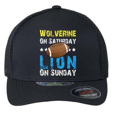 Wolverine On Saturday Lion On Sunday Flexfit Unipanel Trucker Cap