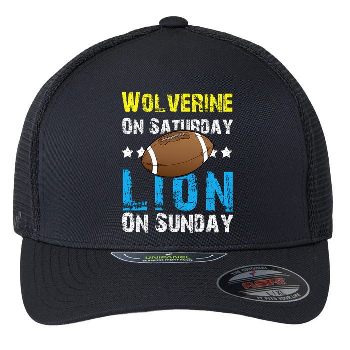 Wolverine On Saturday Lion On Sunday Flexfit Unipanel Trucker Cap