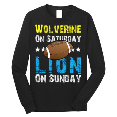 Wolverine On Saturday Lion On Sunday Long Sleeve Shirt