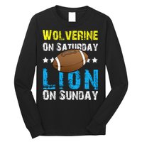 Wolverine On Saturday Lion On Sunday Long Sleeve Shirt