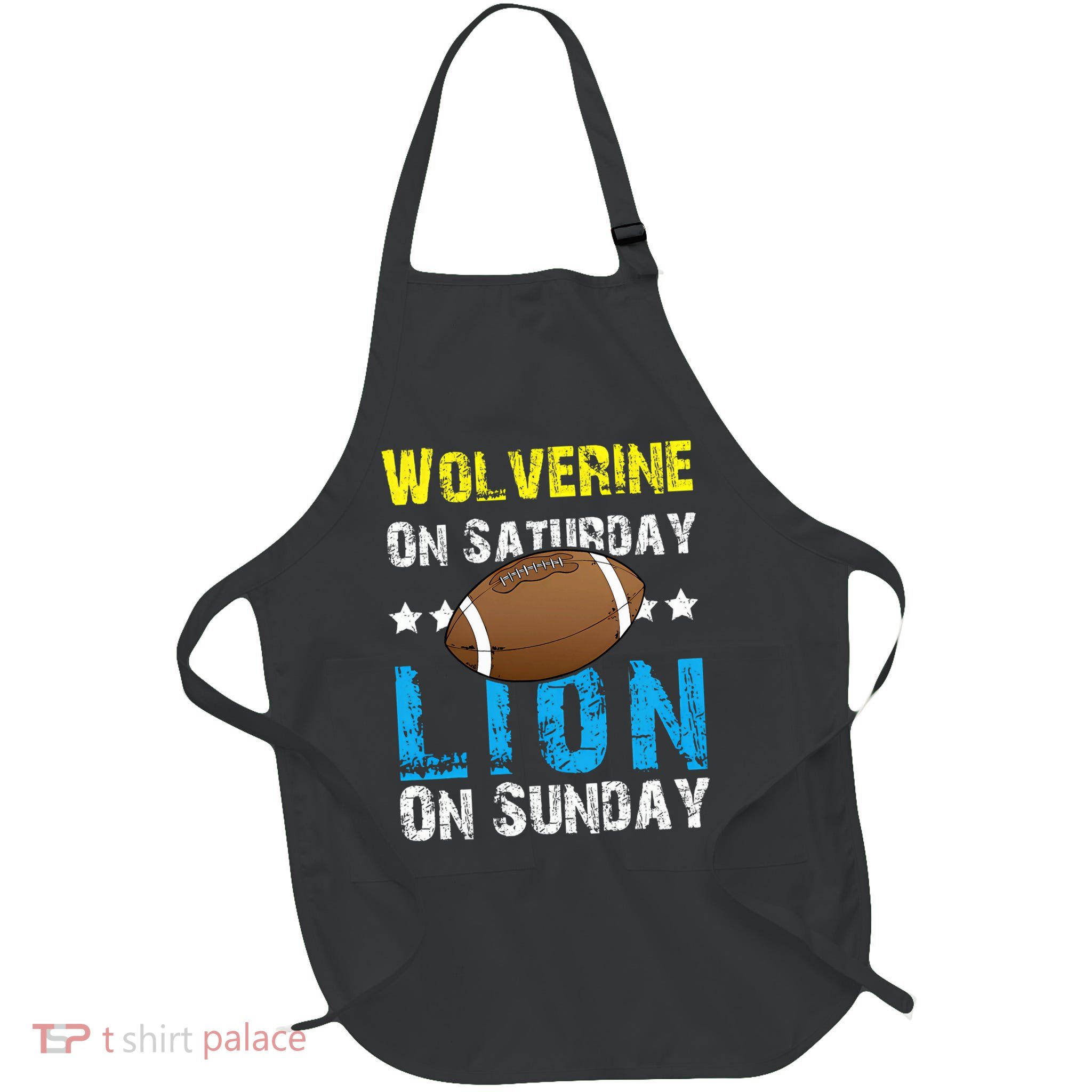 Wolverine On Saturday Lion On Sunday Apron