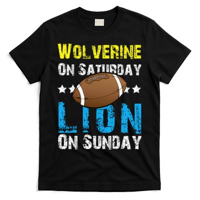 Wolverine On Saturday Lion On Sunday T-Shirt