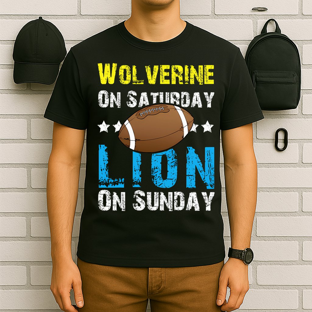 Wolverine On Saturday Lion On Sunday T-Shirt