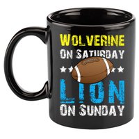 Wolverine On Saturday Lion On Sunday 11oz C Handle Ceramic Mug