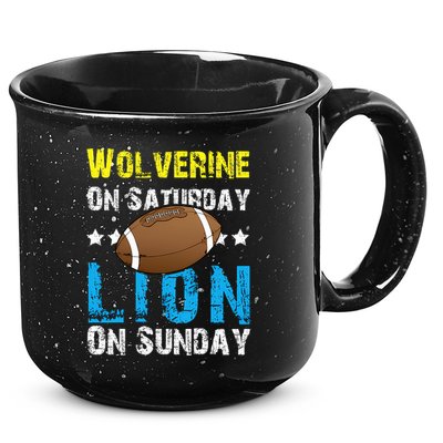 Wolverine On Saturday Lion On Sunday 15oz Campfire Ceramic Mug