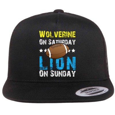 Wolverine On Saturday Lion On Sunday Flatbill Hat