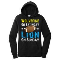Wolverine On Saturday Lion On Sunday Women's Pullover Hoodie